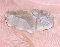 A broken Flint, sign of Human Activity